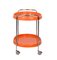 Mid-Century Italian Oval Orange Plastic and Chromed Metal Bar Cart, 1950s 4