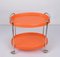 Mid-Century Italian Oval Orange Plastic and Chromed Metal Bar Cart, 1950s 9