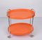 Mid-Century Italian Oval Orange Plastic and Chromed Metal Bar Cart, 1950s, Image 9