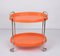 Chariot de Bar Ovale Mid-Century en Plastique Orange et Métal Chromé, Italie, 1950s 5