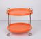 Mid-Century Italian Oval Orange Plastic and Chromed Metal Bar Cart, 1950s 5