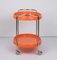Mid-Century Italian Oval Orange Plastic and Chromed Metal Bar Cart, 1950s 16