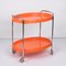 Mid-Century Italian Oval Orange Plastic and Chromed Metal Bar Cart, 1950s 13