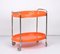 Mid-Century Italian Oval Orange Plastic and Chromed Metal Bar Cart, 1950s 15