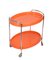 Mid-Century Italian Oval Orange Plastic and Chromed Metal Bar Cart, 1950s 7