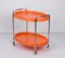 Mid-Century Italian Oval Orange Plastic and Chromed Metal Bar Cart, 1950s 19
