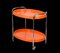 Carrello bar ovale Mid-Century in plastica arancione e metallo cromato, Italia, Immagine 8