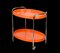 Mid-Century Italian Oval Orange Plastic and Chromed Metal Bar Cart, 1950s 8