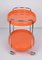 Mid-Century Italian Oval Orange Plastic and Chromed Metal Bar Cart, 1950s, Image 18