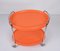 Mid-Century Italian Oval Orange Plastic and Chromed Metal Bar Cart, 1950s 10