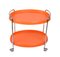 Mid-Century Italian Oval Orange Plastic and Chromed Metal Bar Cart, 1950s 6