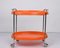 Mid-Century Italian Oval Orange Plastic and Chromed Metal Bar Cart, 1950s 12