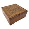 Caja de ajedrez grande cuadrada de madera con incrustaciones, principios del siglo XX, década de 1900, Imagen 5