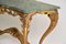 Antiker französischer Konsolentisch aus vergoldetem Holz mit Marmorplatte 9