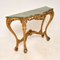 Antique French Giltwood Marble Top Console Table 6