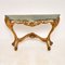 Antique French Giltwood Marble Top Console Table 2