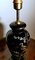 Französische Schwarze Handbemalte Polierte Porzellan Lampe 6