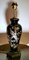 French Black Hand Painted Polished Porcelain Lamp, Image 2