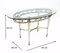 Mid-Century Italian Brass and Lacquered Beech Coffee Table with an Oval Glass Top 11