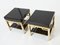 Black Lacquer and Brass 2-Tier Nightstands by Guy Lefevre for Maison Jansen, 1970s, Set of 2 3