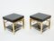 Black Lacquer and Brass 2-Tier Nightstands by Guy Lefevre for Maison Jansen, 1970s, Set of 2 4