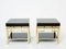Black Lacquer and Brass 2-Tier Nightstands by Guy Lefevre for Maison Jansen, 1970s, Set of 2 1