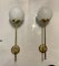 Italian Brass Opaline Glass Wall Lights, Set of 2 9