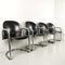 Black Leather Chairs by Tobia & Afra Scarpa for B & B Italia Design, 1970s, Set of 4 2