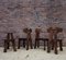 Dutch Brutalist Solid Oak Dining Chairs, 1970s, Set of 4 3