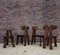 Dutch Brutalist Solid Oak Dining Chairs, 1970s, Set of 4, Image 3