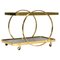 Bar Cart in Brass, Glass and Mirror in the Style of Milo Baughman, 1970s 1