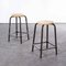 French High Stools with Chocolate Square Frame from Mullca, 1960s, Set of 2 1