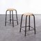 French High Stools with Chocolate Square Frame from Mullca, 1960s, Set of 2, Image 1