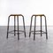 French High Stools with Chocolate Square Frame from Mullca, 1960s, Set of 2 4