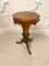 Antique Victorian Burr Walnut Trumpet Work Table 7