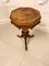 Antique Victorian Burr Walnut Trumpet Work Table 10