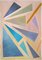 Natalia Roman, Constructivist Sunset Triangles in Pastel Tones, 2021, Acrylic Painting 1