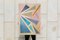 Natalia Roman, Konstruktivistische Sunset Dreiecke in Pastelltönen, 2021, Acrylbild 6