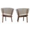 Mid-Century Modern Swedish Lounge Chairs in Sheepskin and Stained Wood, 1962, Set of 2, Image 2