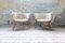 Mid-Century Modern Swedish Lounge Chairs in Sheepskin and Stained Wood, 1962, Set of 2 3