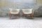 Mid-Century Modern Swedish Lounge Chairs in Sheepskin and Stained Wood, 1962, Set of 2, Image 1