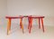 Swedish Stools in Lacquered Red Birch by Yngve Ekström Palle, 1970s 3