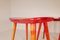 Swedish Stools in Lacquered Red Birch by Yngve Ekström Palle, 1970s 13