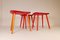 Swedish Stools in Lacquered Red Birch by Yngve Ekström Palle, 1970s, Image 4