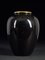 Black Glazed Ceramic Vases with Gold Design, Set of 3 7