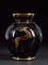 Black Glazed Ceramic Vases with Gold Design, Set of 3, Image 4