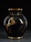Black Glazed Ceramic Vases with Gold Design, Set of 3, Image 2