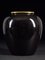 Black Glazed Ceramic Vases with Gold Design, Set of 3, Image 5