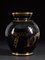 Black Glazed Ceramic Vases with Gold Design, Set of 3, Image 3