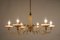 Italian Mid-Century Modern Honey Murano Glass 6-Light Chandelier, 1950s 12